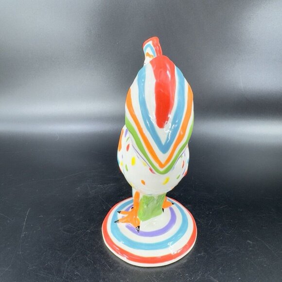 Poultry In Motion Rooster Ceramic Figurine 2010 Speckled Spectrum Multicolor - Picture 9 of 13